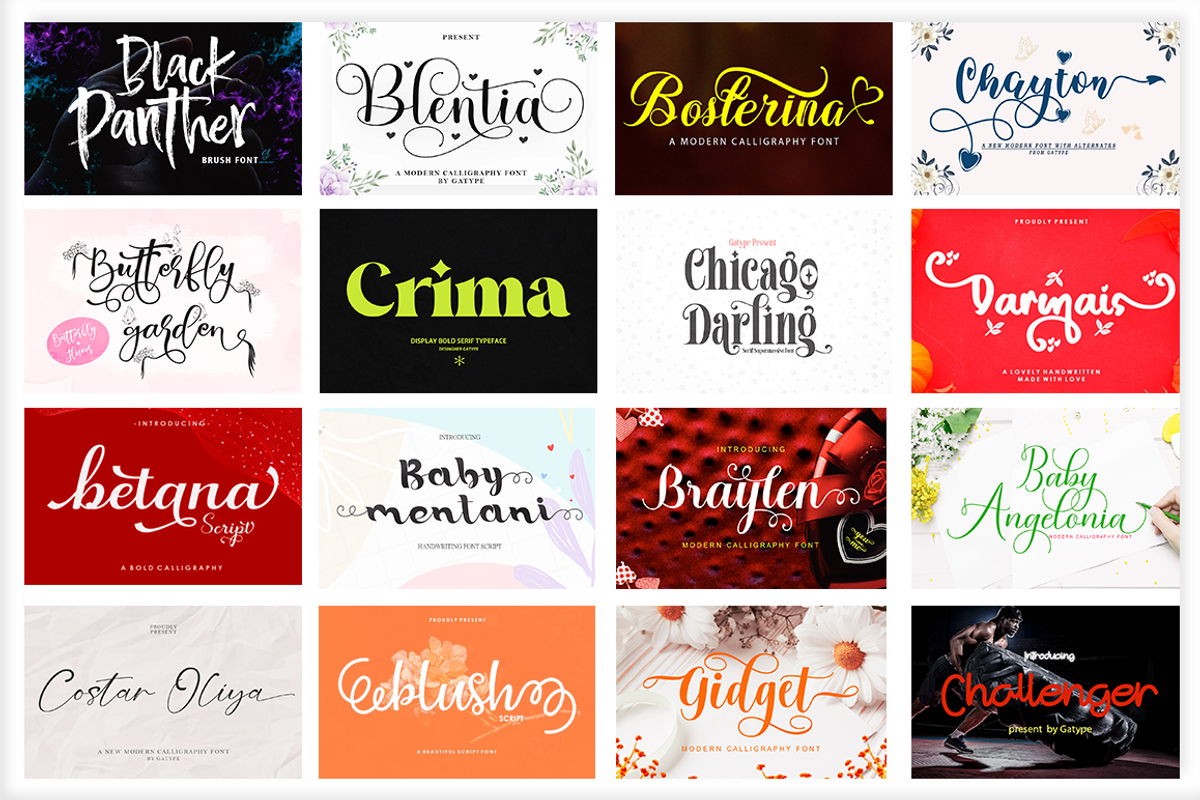 The Huge Font Bundle, a Script Font by Gatype (Photo 8 of 11)