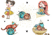 Knitting Time clipart set, an Illustration by Scarlet Island (Thumbnail 3 of 4)