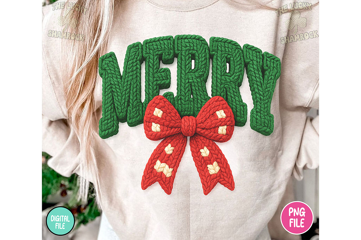 Merry Christmas Crochet PNG, a Seasonal Illustration by RETROVIBZDESIGNS (Photo 6 of 6)