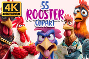 Rooster PNG Clipart Bundle, a Graphic by M9 Design (Thumbnail 1 of 9)