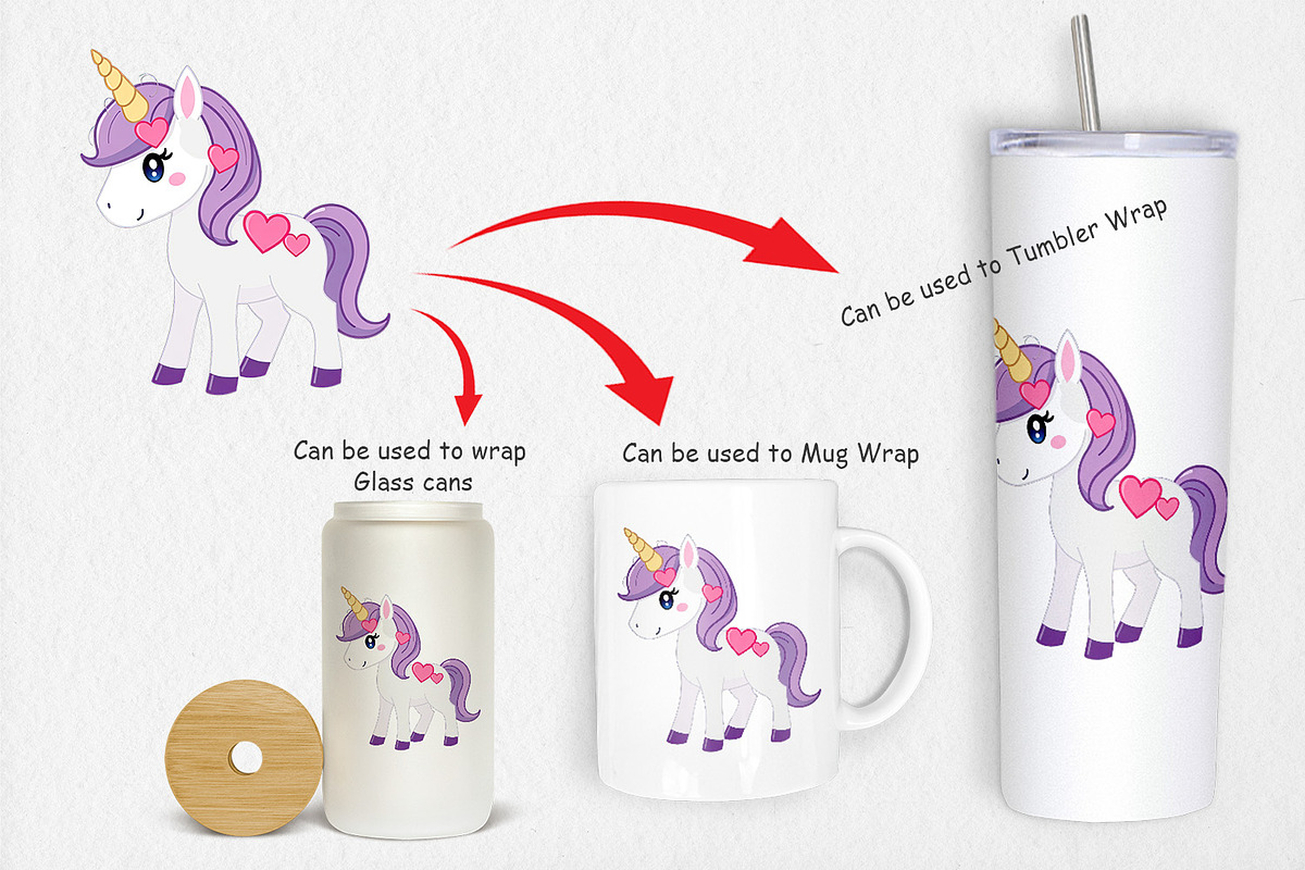 Heart Unicorn Clipart, a Graphic by Artnoy (Photo 4 of 5)