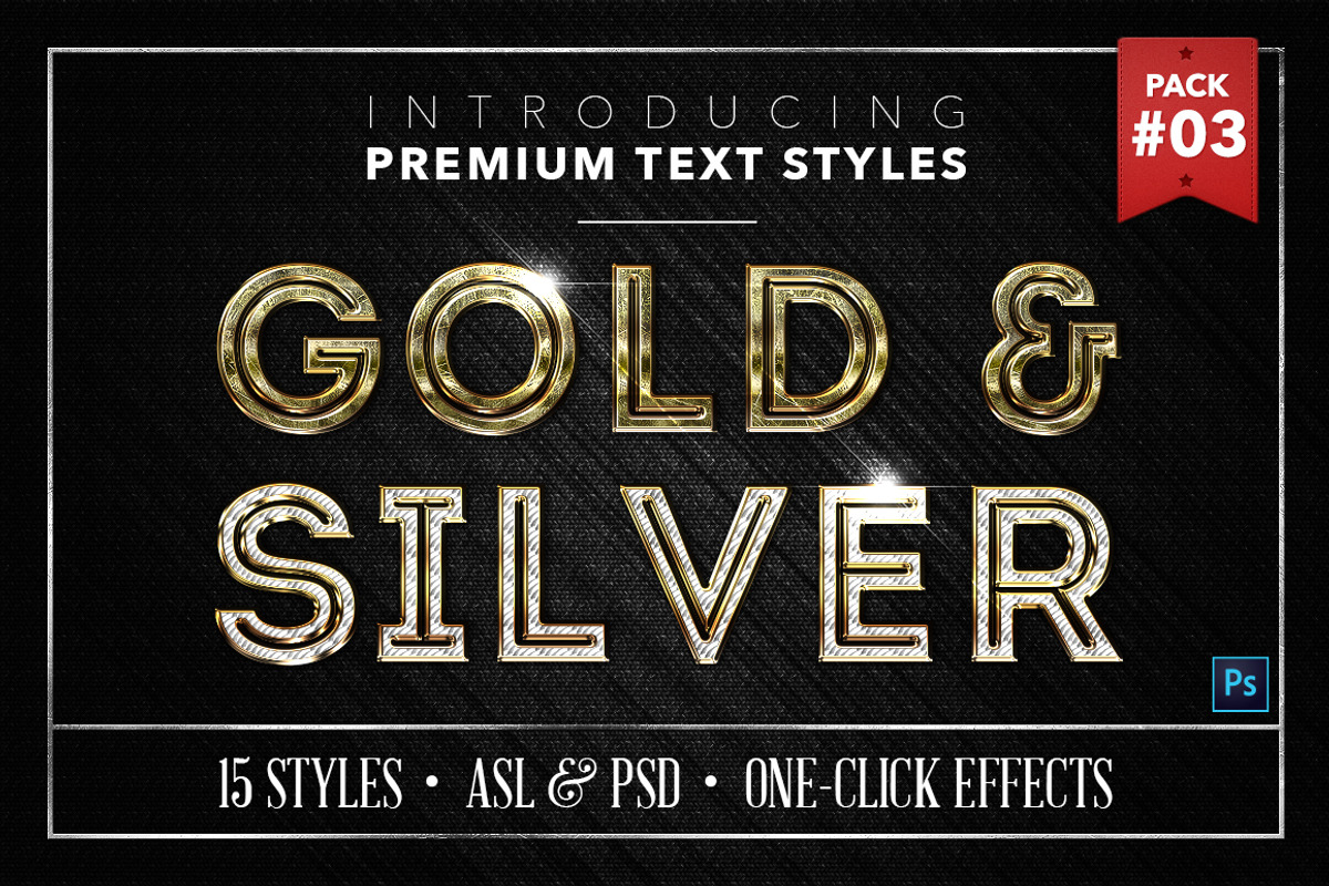 BUNDLE: Gold & Silver Text Styles preview 4