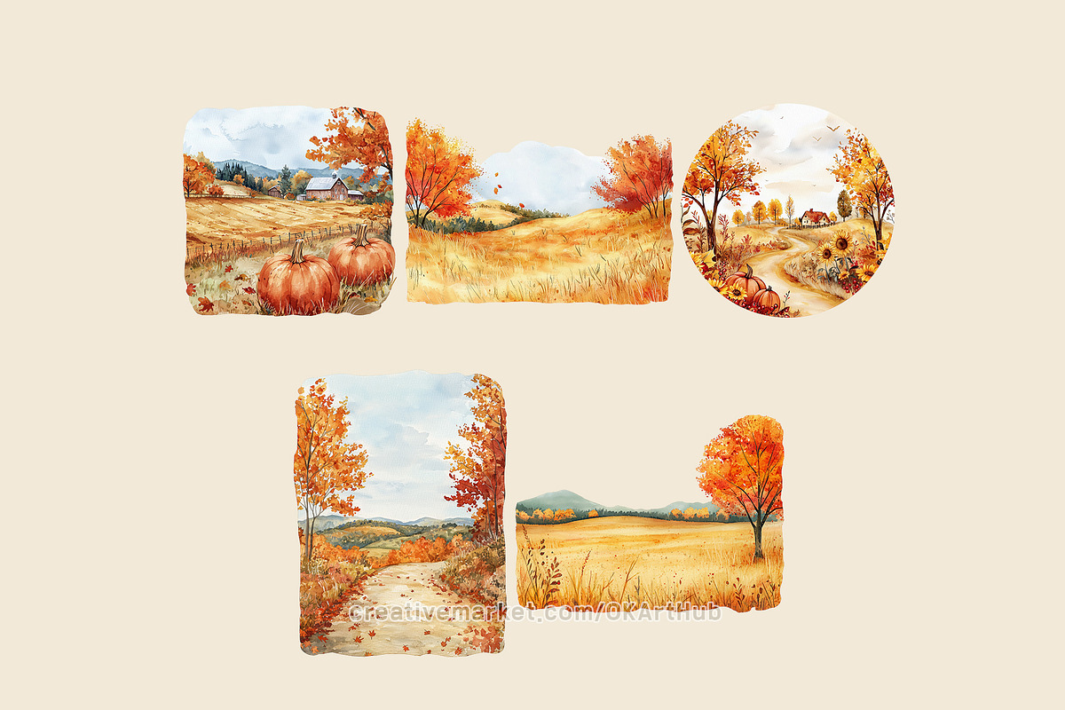 Cozy Autumn Scene & Illustration Kit, a Seasonal Illustration by OKArtHub (Photo 5 of 10)