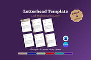 Letterhead Templates 6 Designs Word, a Stationery Template by B2 Studio (Thumbnail 1 of 18)