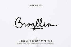 Brogllin Handwritten Monoline Font