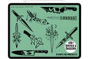 Knifes & Daggers - Tattoo Stamp Set, a Brush Add-On by LA Studio Sthlm (Thumbnail 3 of 4)