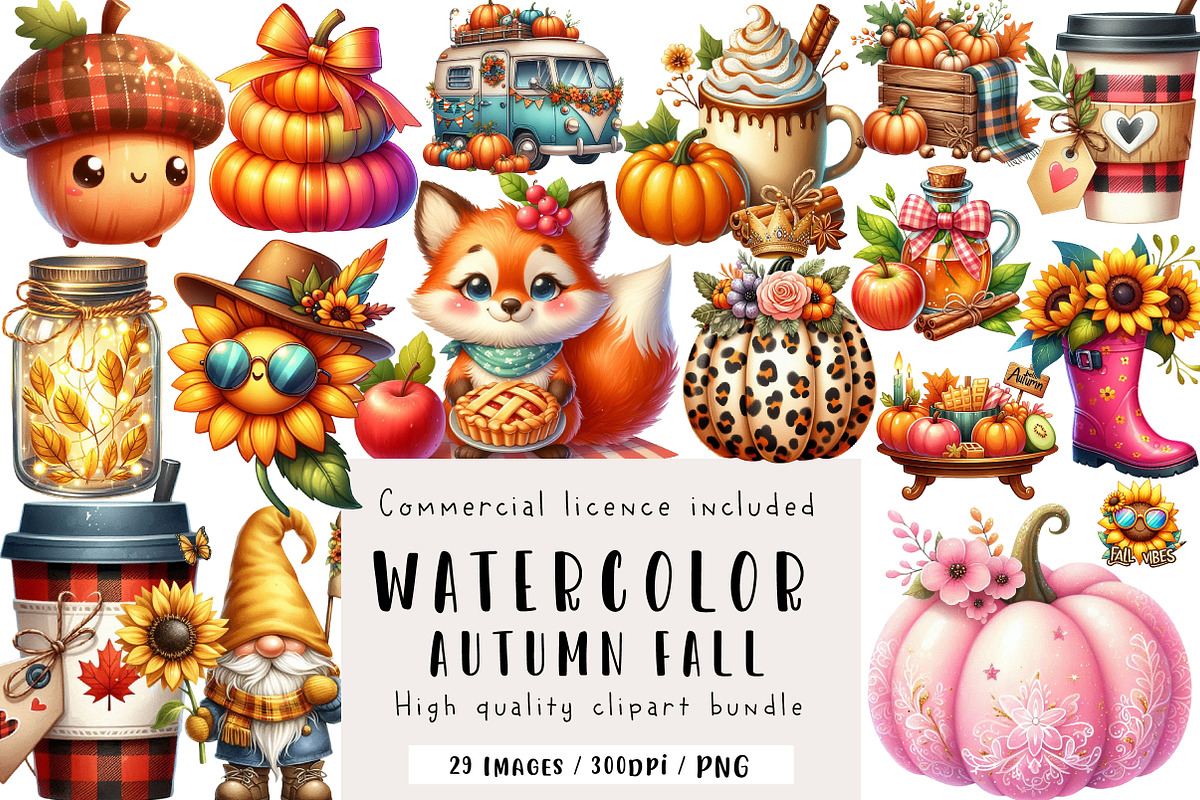 Autumn Fall Sublimation Clipart, an Illustration by CreationArt (Photo 1 of 6)