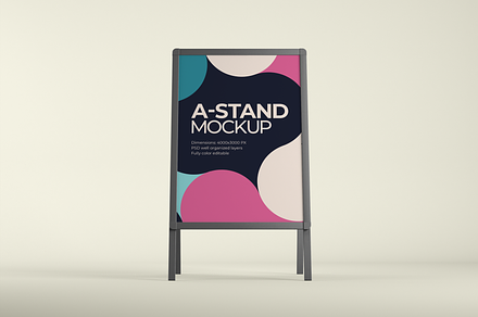 A-Stand and Board Mockup, an Advertising Mockup by Hubzway