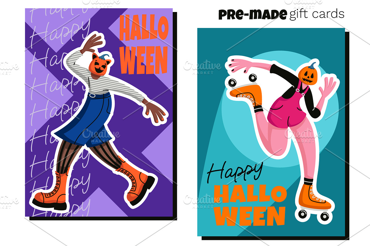 Halloween Characters & Gift Cards, a Seasonal Illustration by Panna Limon Store (Photo 7 of 9)