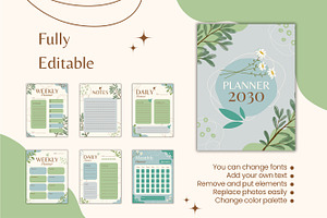 20 Planner Canva Template Set