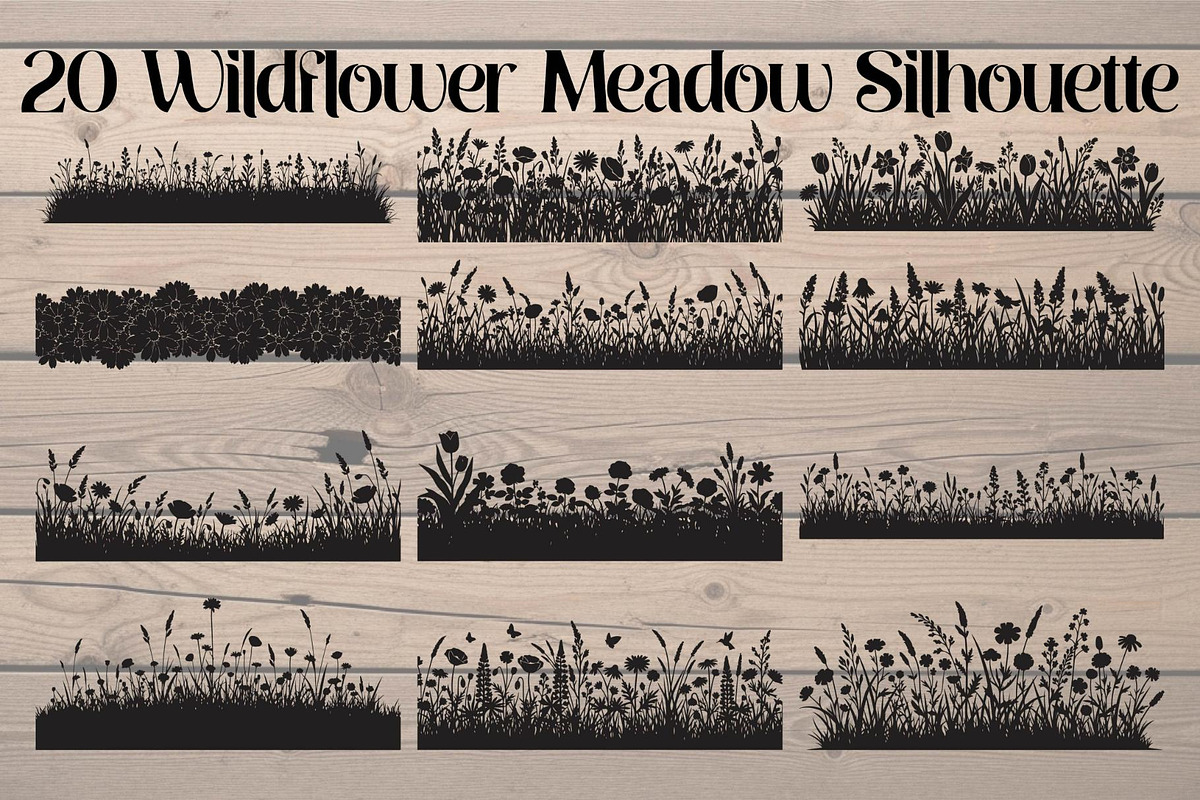 Wildflower Meadow Silhouette, an Object Graphic by Creativeshirt (Photo 1 of 20)