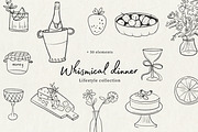 Whismical Dinner Line Art, a Decorative Illustration by Cocoa studio by Eliza M (Thumbnail 1 of 8)