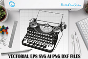 Vintage Typewriter SVG Cut Files., an Object Graphic by Doodle Cloud Studio (Thumbnail 1 of 8)