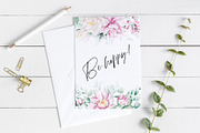 Pink and white watercolor flowers, a Card Template by Larisa Maslova (Thumbnail 12 of 12)