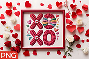 Valentine Day Faux Crochet XOXO Png, an Illustration by RobertsArt (Thumbnail 2 of 4)