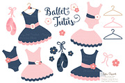 Navy & Blush Ballet Tutus Clipart, an Illustration by Amanda Ilkov (Thumbnail 1 of 2)