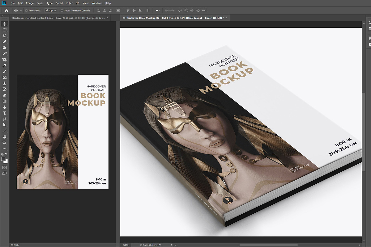 Hardcover Book Mockup 02 - 8x10 In, a Print Template by Mockups by ...
