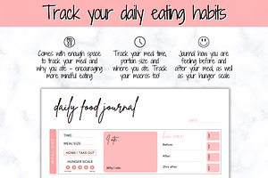 Daily Food Diary Journal - Printable