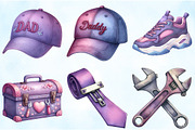 Purple Father's Day Clipart, an Illustration by Craft Nest (Thumbnail 3 of 4)