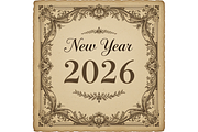 Old Vintage New Year 2026 Clipart, a Seasonal Illustration by Creative design (Thumbnail 2 of 7)