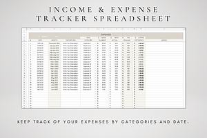 Income & Expense Tracker Spreadsheet