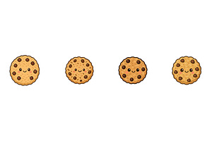 Happy cartoon cookies with chocolate, an Illustration by ZinetroN