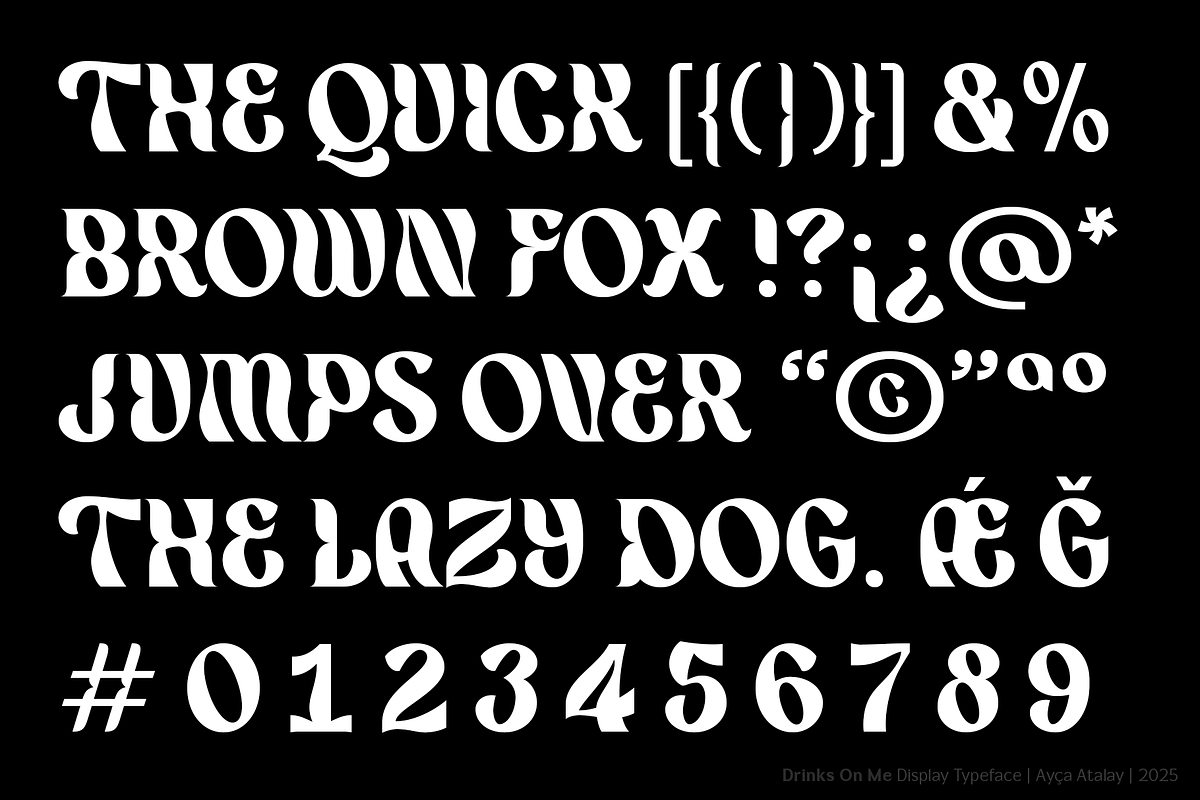 Drinks On Me | Funky Display Font, a Sans Serif Font by Ayca Atalay (Photo 5 of 5)
