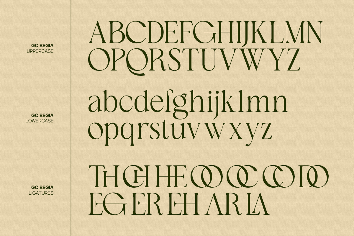 GC Begia - Modern Luxury Typeface, a Serif Font by Glyphonic (Photo 2 of 15)