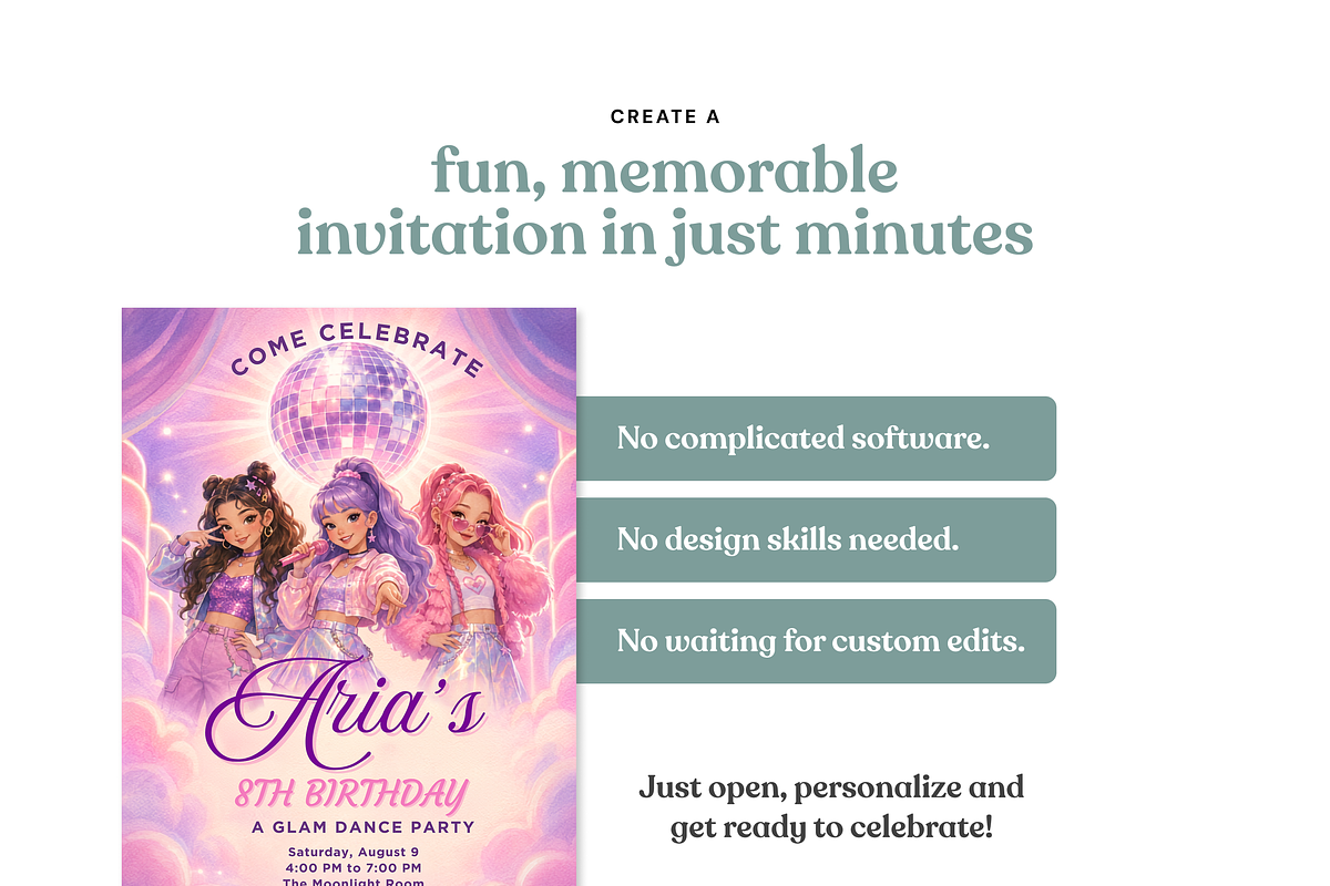 Kpop Birthday Invitation, an Invitation Template by heynomi (Photo 14 of 19)