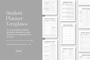 Printable Student Planner Pack Canva