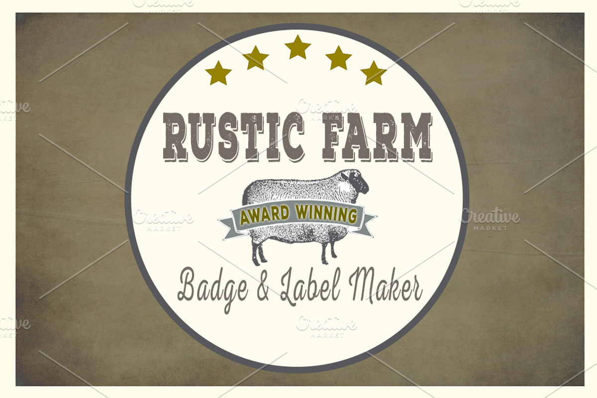 Rustic Farm Easy Badge & Label Maker, an Animal Illustration by Le Paper Cafe (Photo 1 of 7)