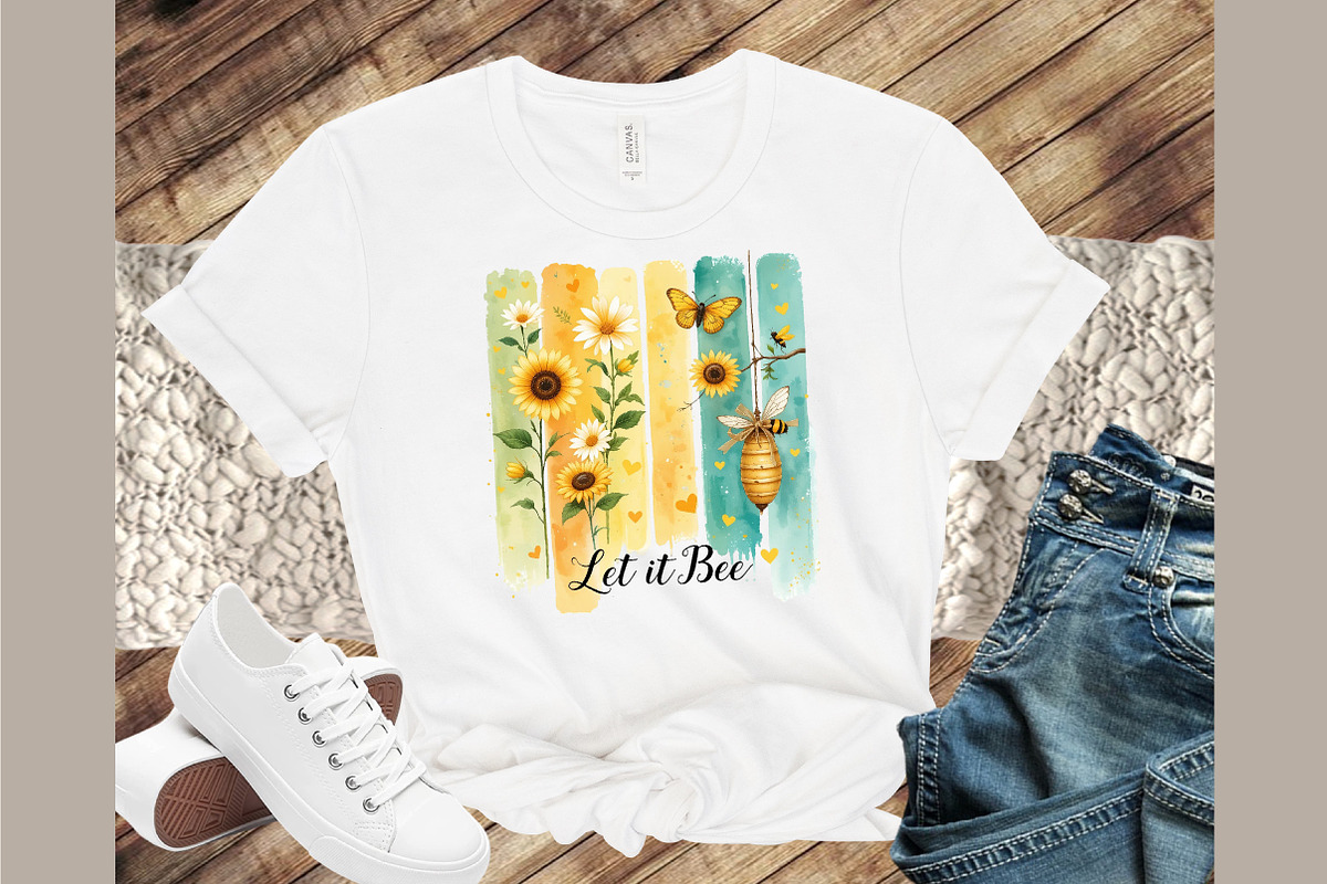 Let It Bee Positivity PNG Spring Sum, an Illustration by Sublimation Artist (Photo 7 of 9)