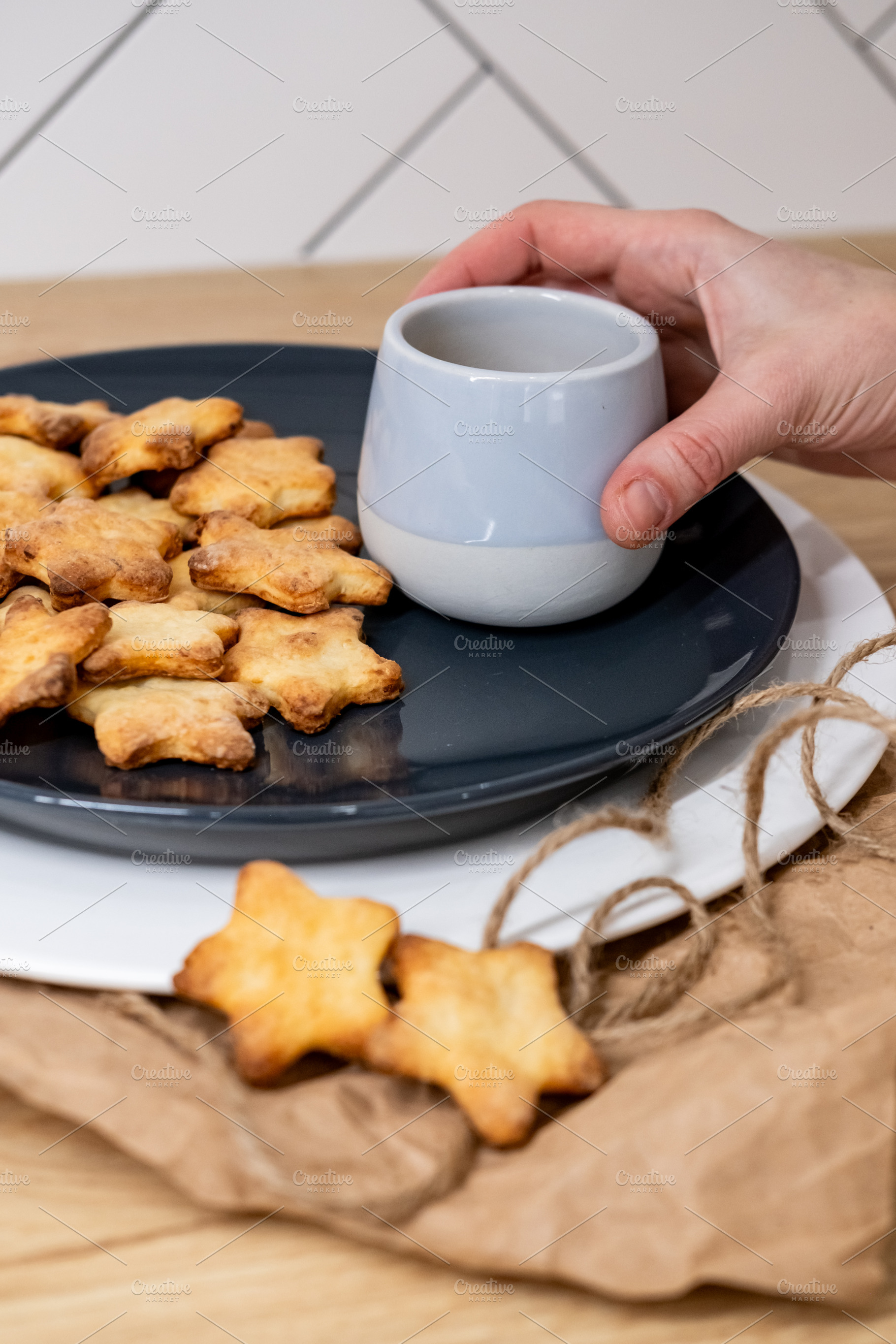 Tasty breakfast yummy food hand drink cup cookies, a Person Photo by Photo Drive Studio