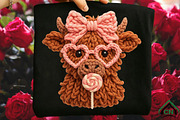 Yarn Highland Cow Coquette Valentine, an Illustration by Craft Nest (Thumbnail 2 of 7)