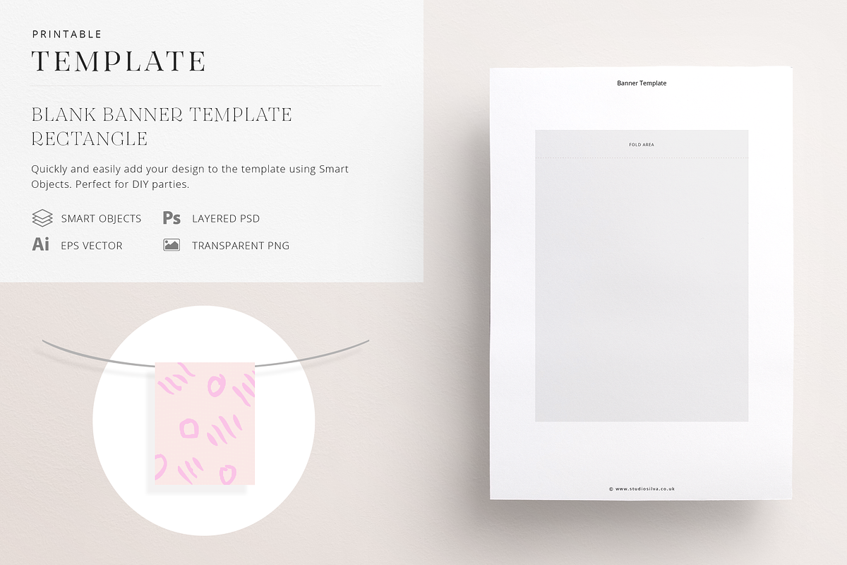 Party Banner Blank Template, a Stationery Template by Studio Sirona