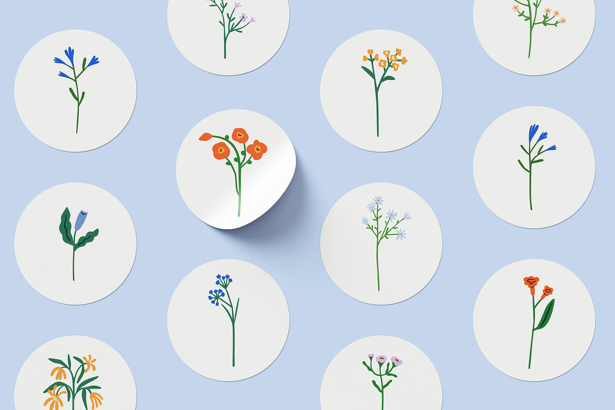 Flowers, blooming plants. Floral set, a Decorative Illustration by Good Studio (Photo 5 of 5)