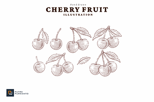 Hand drawn Cherry Illustration, a Food Illustration by putra_purwanto