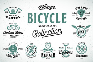 9 Vintage Bicycle Logos/Badges Set