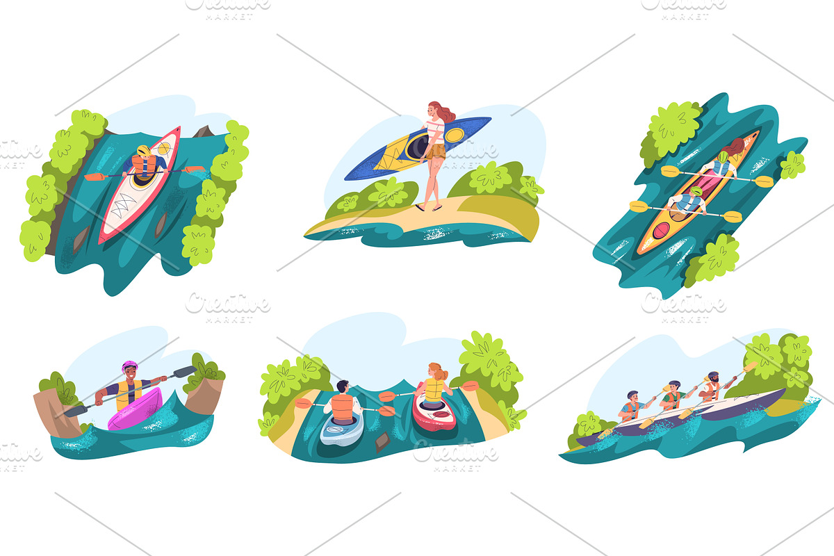 People kayaking sport. River rafting, a Sport Illustration by Stock-Smart-Start