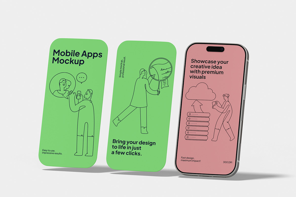 Mobile Apps Mockup, an iPhone Mockup by Unerispace