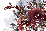 Burgundy Florals, Wreaths, an Illustration by Feather Grace Designs (Thumbnail 4 of 13)