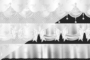 White Shimmer Curtains Clipart