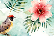 Colorful Watercolor Birds Seamless, a Pattern Graphic by Sharon Schwalbe (Thumbnail 6 of 6)