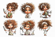 Hairdresser Girl Clipart, an Illustration by Libby Wishes (Thumbnail 2 of 8)