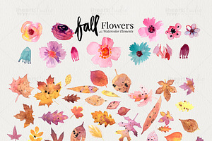 Fall Flower Watercolors