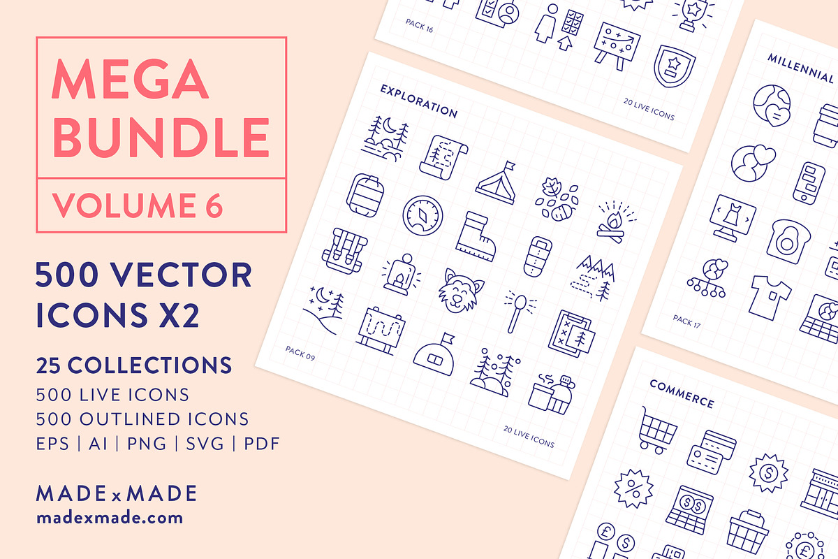 Mega Bundle Vol 6 Line Icons, an Outline Icon by Made by Made (Photo 1 of 10)