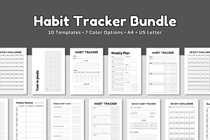 Habit tracker Printable Bundle
