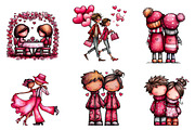 valentines couple clipart sublimatio, an Illustration by CreationArt (Thumbnail 2 of 5)