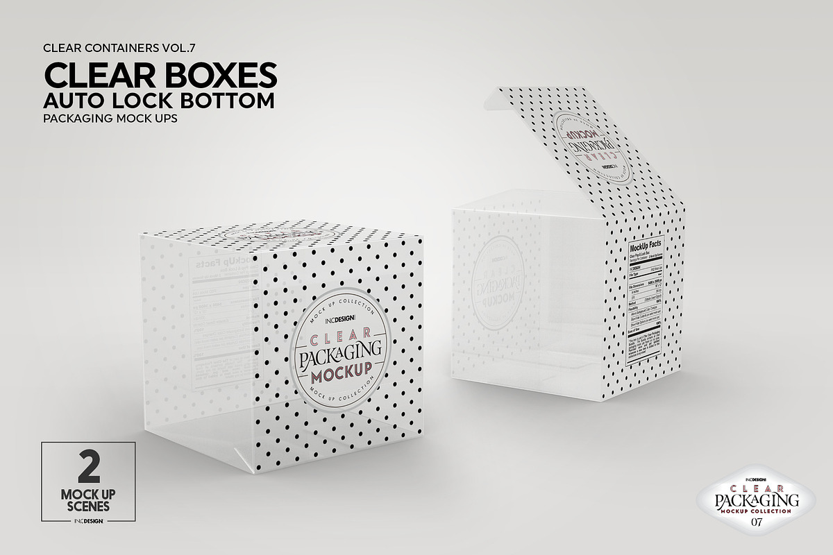 Clear Lock Bottom Boxes Mockup, a Cups & Container Mockup by INCDesign (Photo 7 of 9)