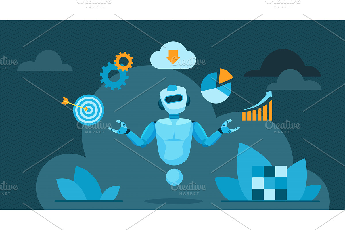 Multitasking support of chat bot, a Technology Illustration by Lemberg Vector